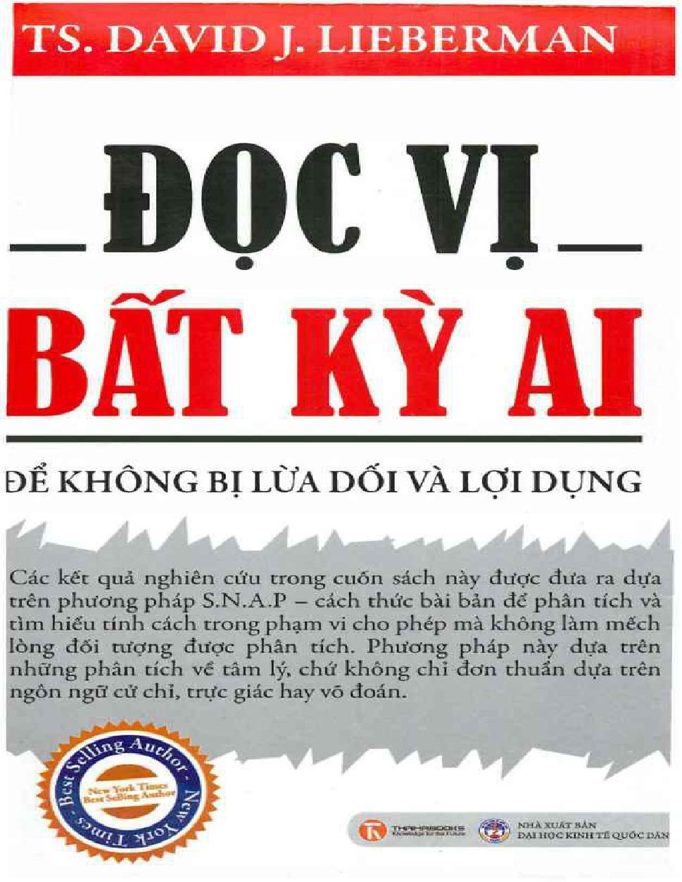 Đọc vị bất kỳ ai Để không bị lừa dối và lợi dụng