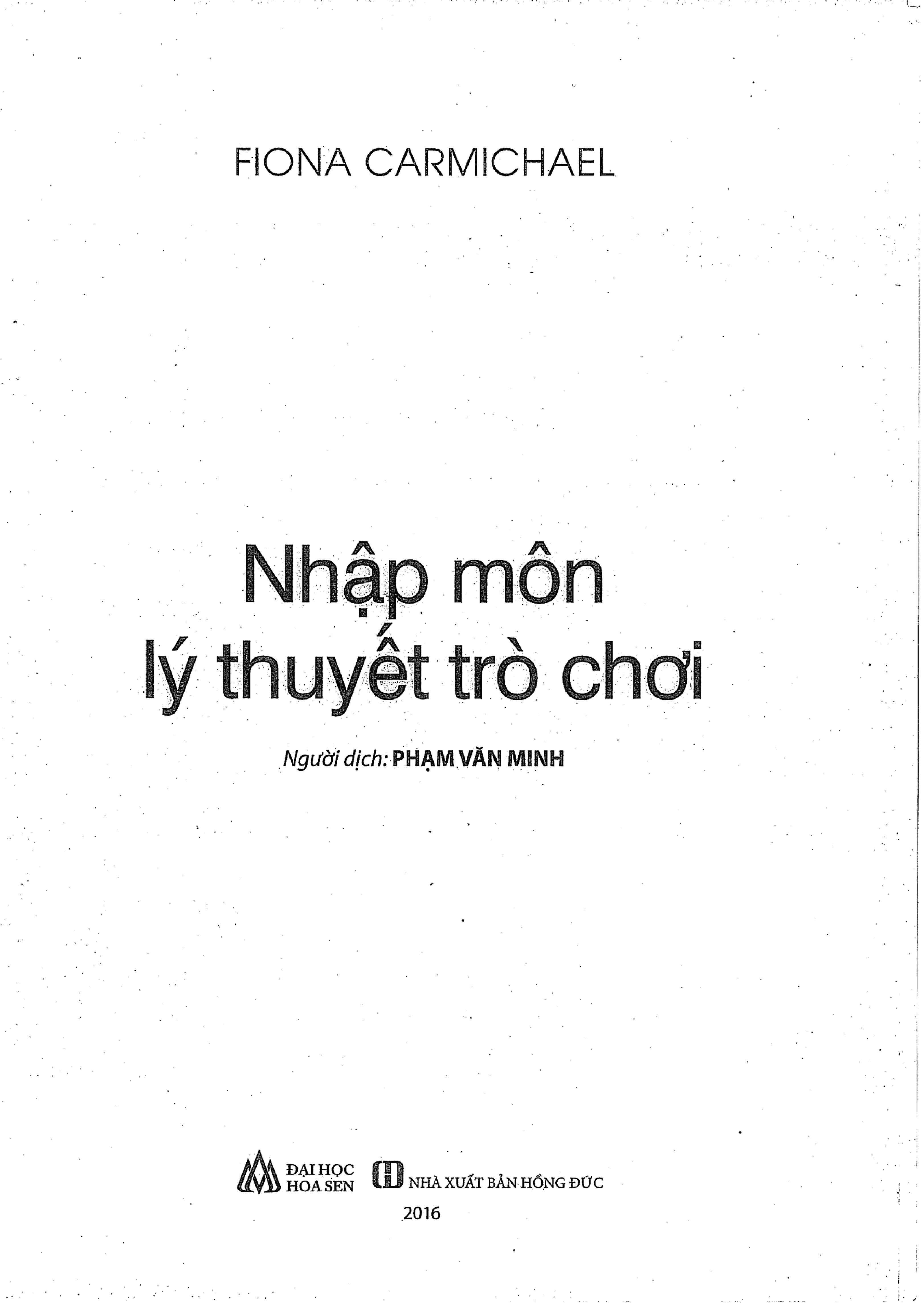 NHẬP MÔN LÝ THUYẾT TRÒ CHƠI