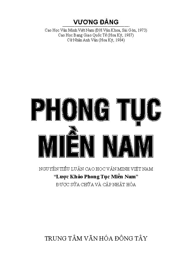 Phong Tục Miền Nam