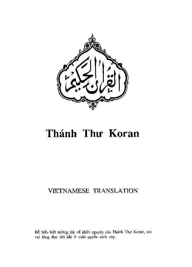 Thánh Thư Qur'an song ngữ Islam _ Việt