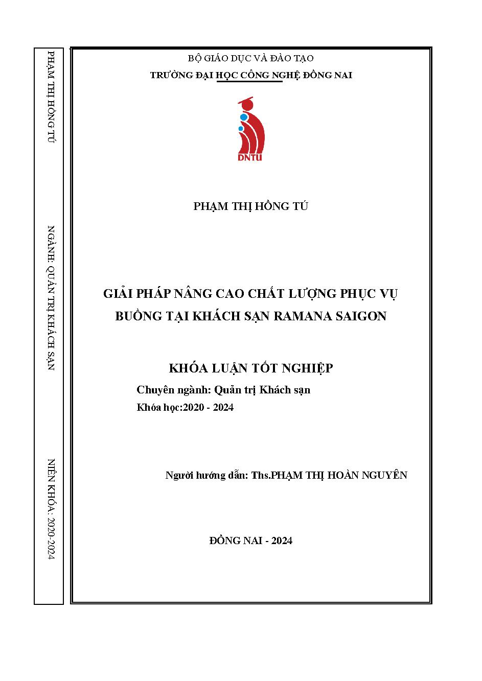 Một số giải pháp nâng cao chất lượng phục vụ buồng tại khách sạn Ramana Saigon