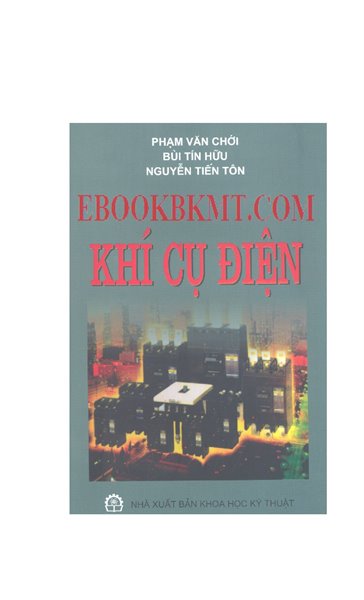 Giáo trình khí cụ điện./Hồ Xuân Thanh