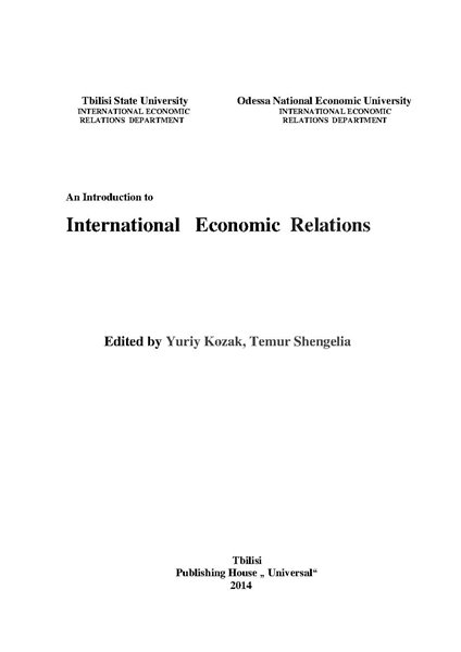 An Introduction to International Economic Relations