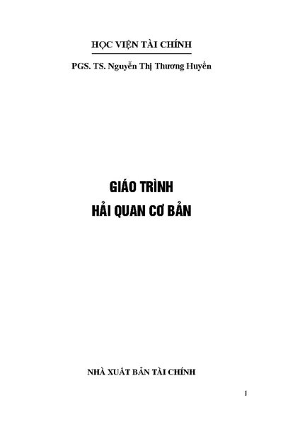 Giáo trình hải quan cơ bản
