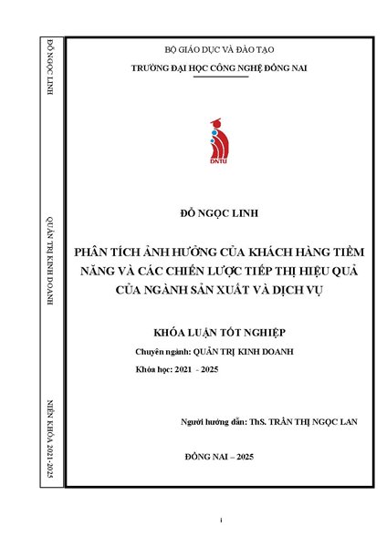 Phân tích ảnh hưởng của khách hàng tiềm năng và các chiến lược tiếp thị hiệu quả của ngành sản xuất, dịch vụ