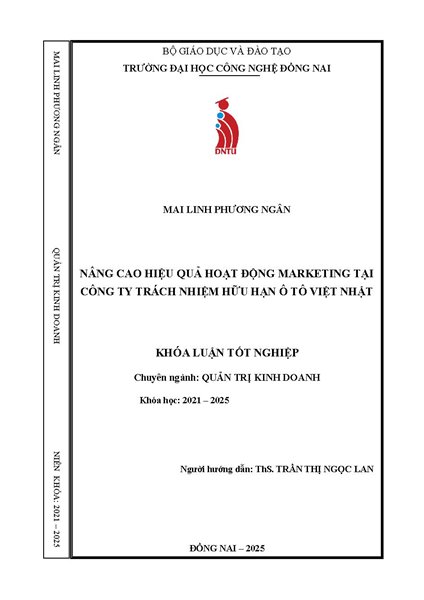 Nâng cao hiệu quả hoạt động Marketing tại Công ty TNHH Ô tô Việt Nhật