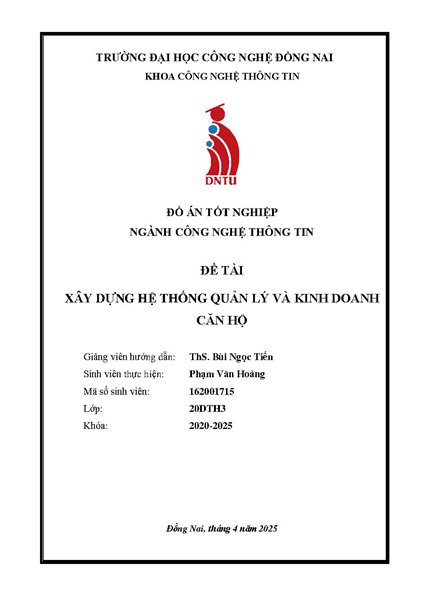 Xây dựng hệ thống quản lý và kinh doanh căn hộ