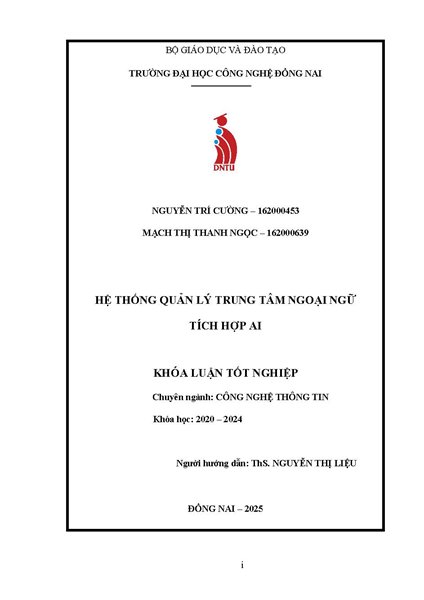 Hệ thống quản lý trung tâm ngoại ngữ tích hợp AI