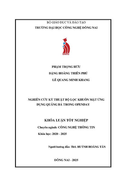 Nghiên cứu kỹ thuật bộ lọc khuôn mặt ứng dụng quảng bá trong openday
