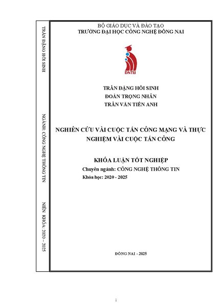 Nghiên cứu các kỹ thuật tấn công mạng và thực nghiệm một vài dạng tấn công