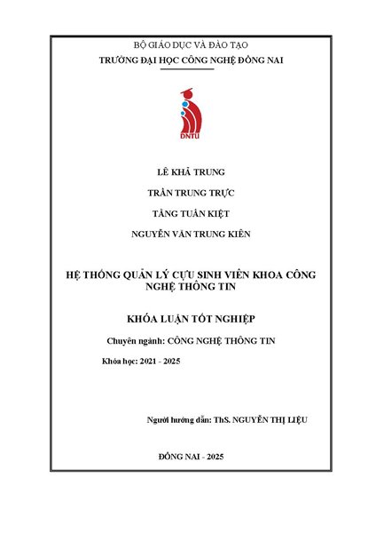 Hệ thống quản lý cựu sinh viên khoa Công nghệ Thông Tin