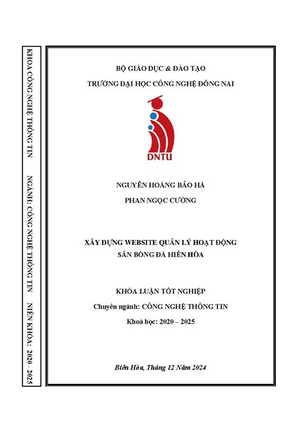 Xây dựng website quản lý hoạt động sân bóng đá Hiền Hòa