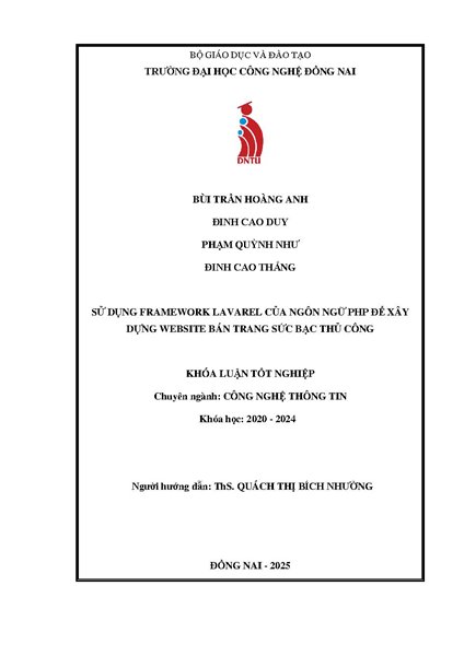 Sử dụng framework của laravel của ngôn ngữ PHP để xây dụng website bán Trang Sức Bạc Thủ Công