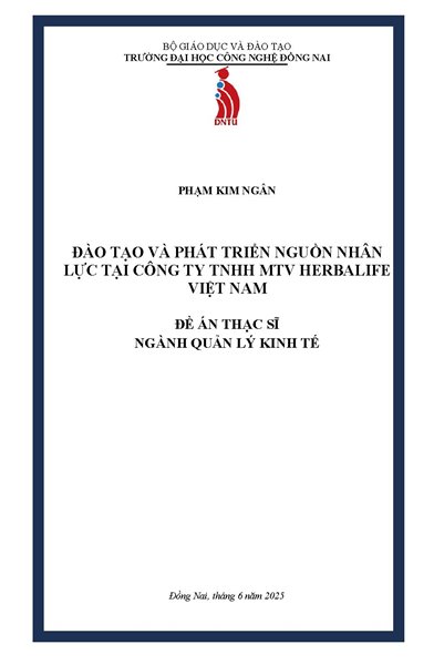 Đào tạo và phát triển nhân lực tại công ty TNHH MTV Herbalife Việt Nam