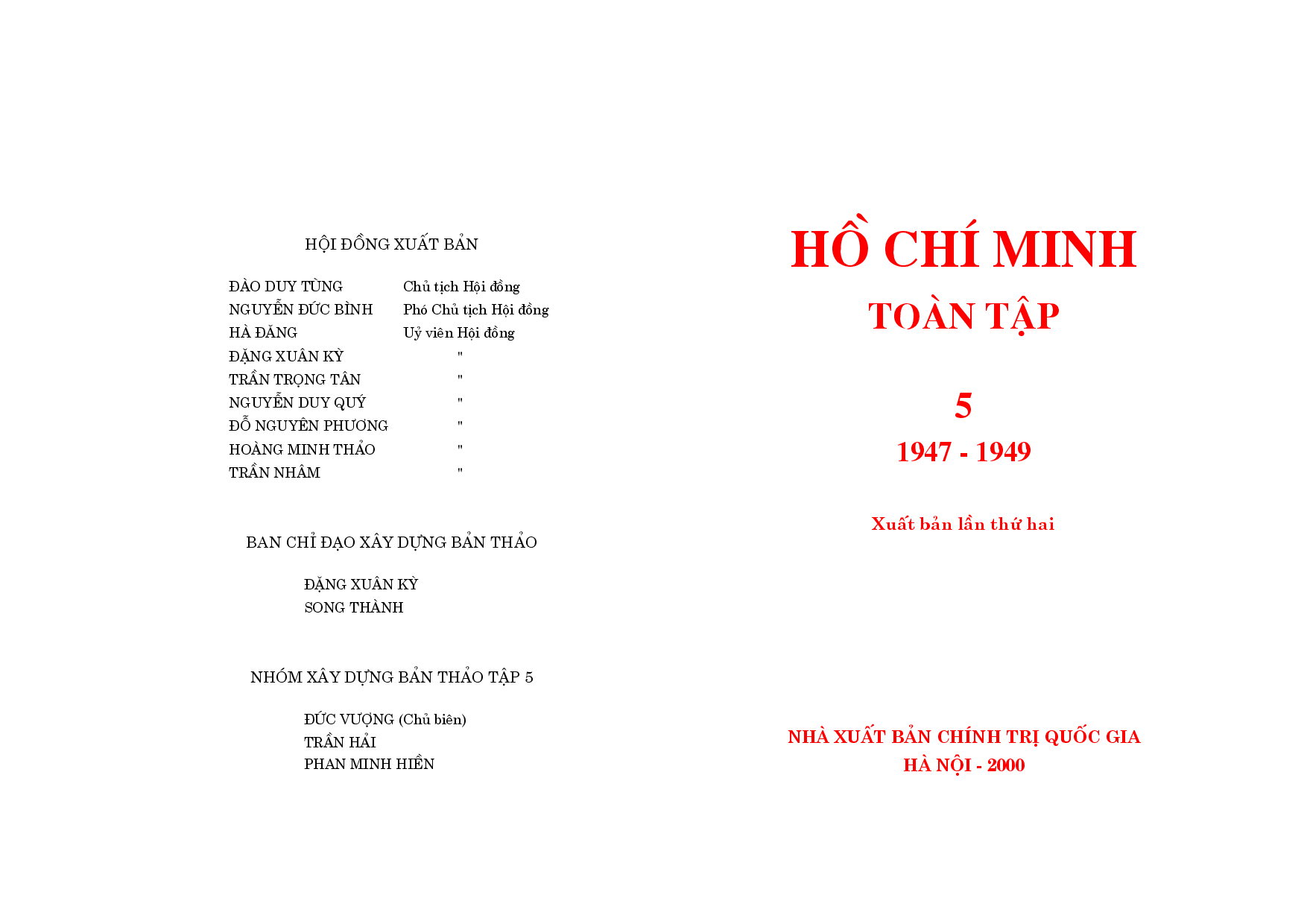 Hồ Chí Minh toàn tập - Tập 5