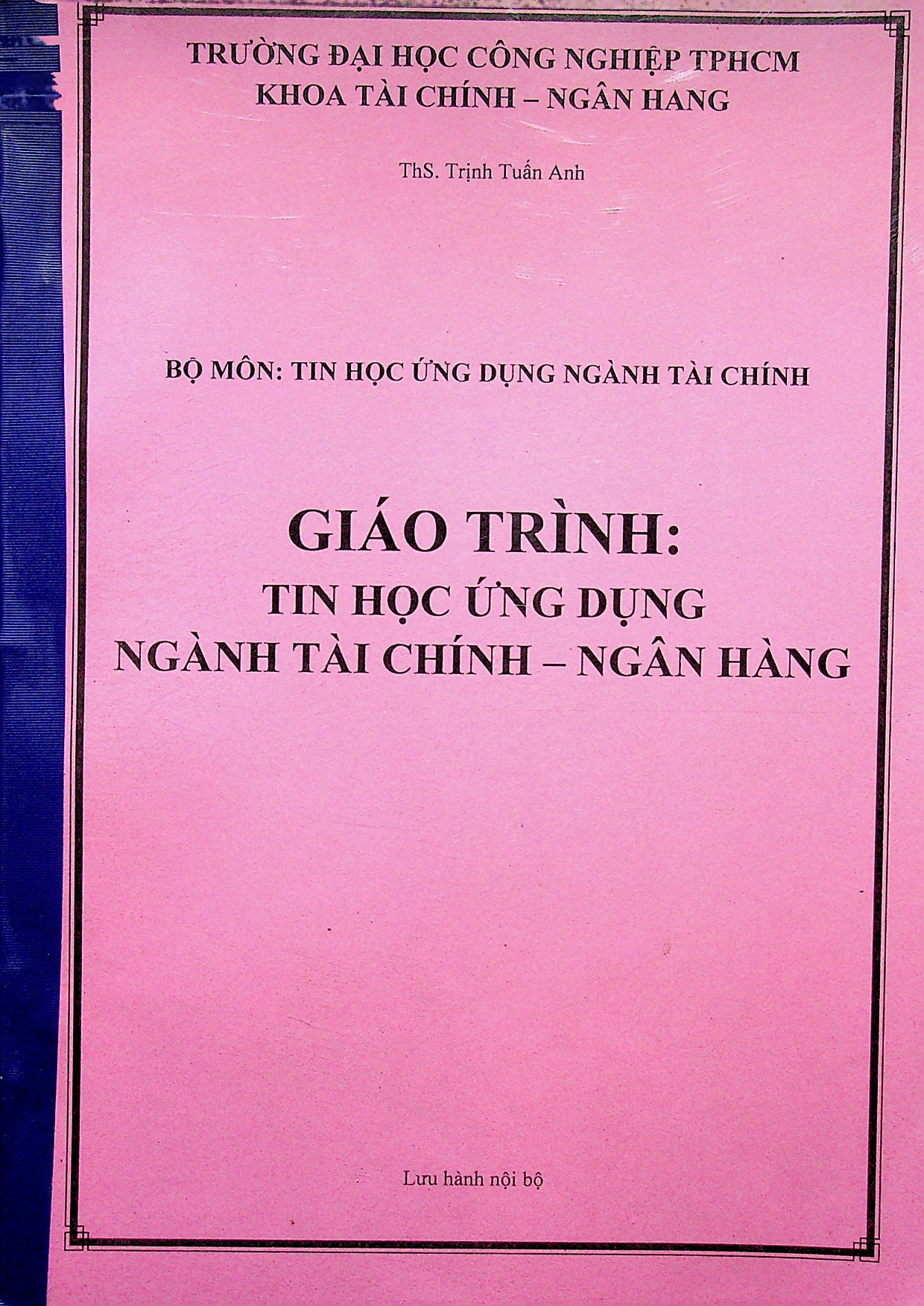 Giáo trình Tin học ứng dụng ngành Tàichính - Ngân hàng