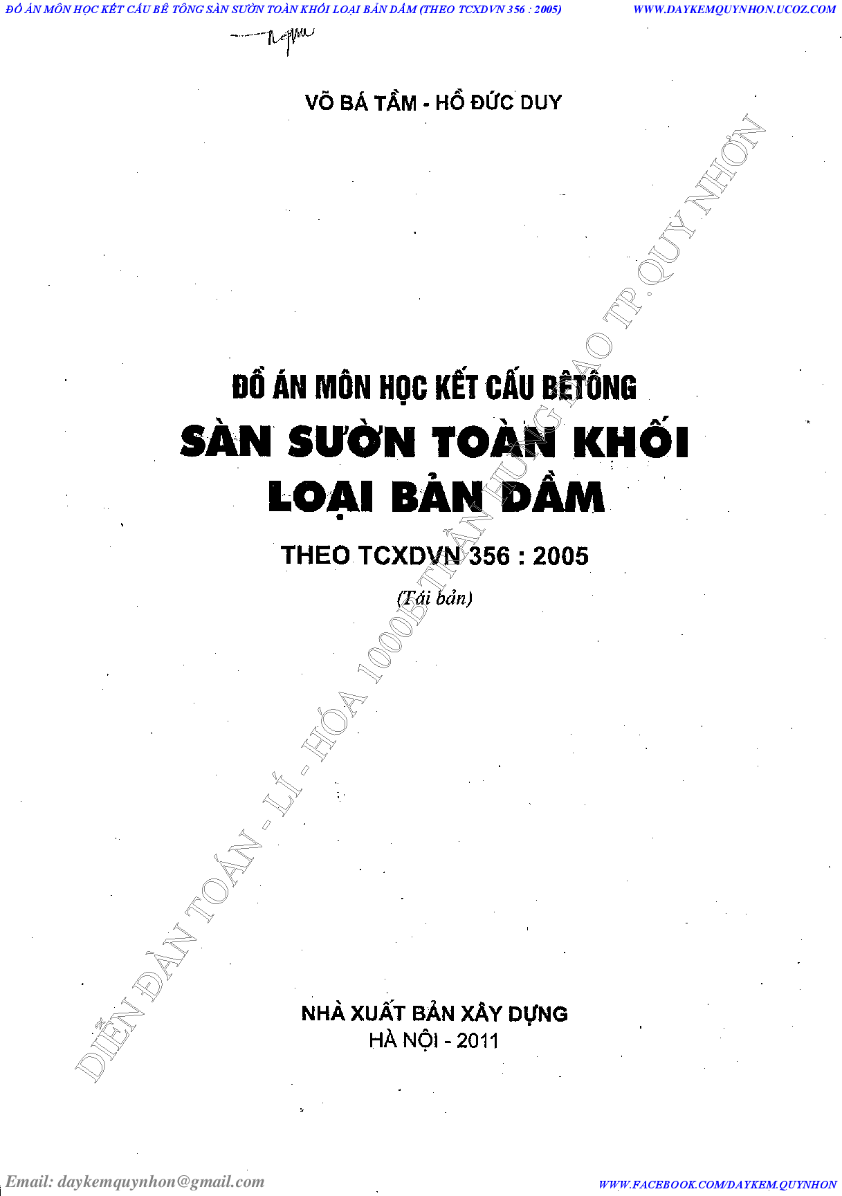 Đồ án môn học kết bê tông sàn sườn toàn khối loại bản dầm:$bTheo TCXDVN 356:2005