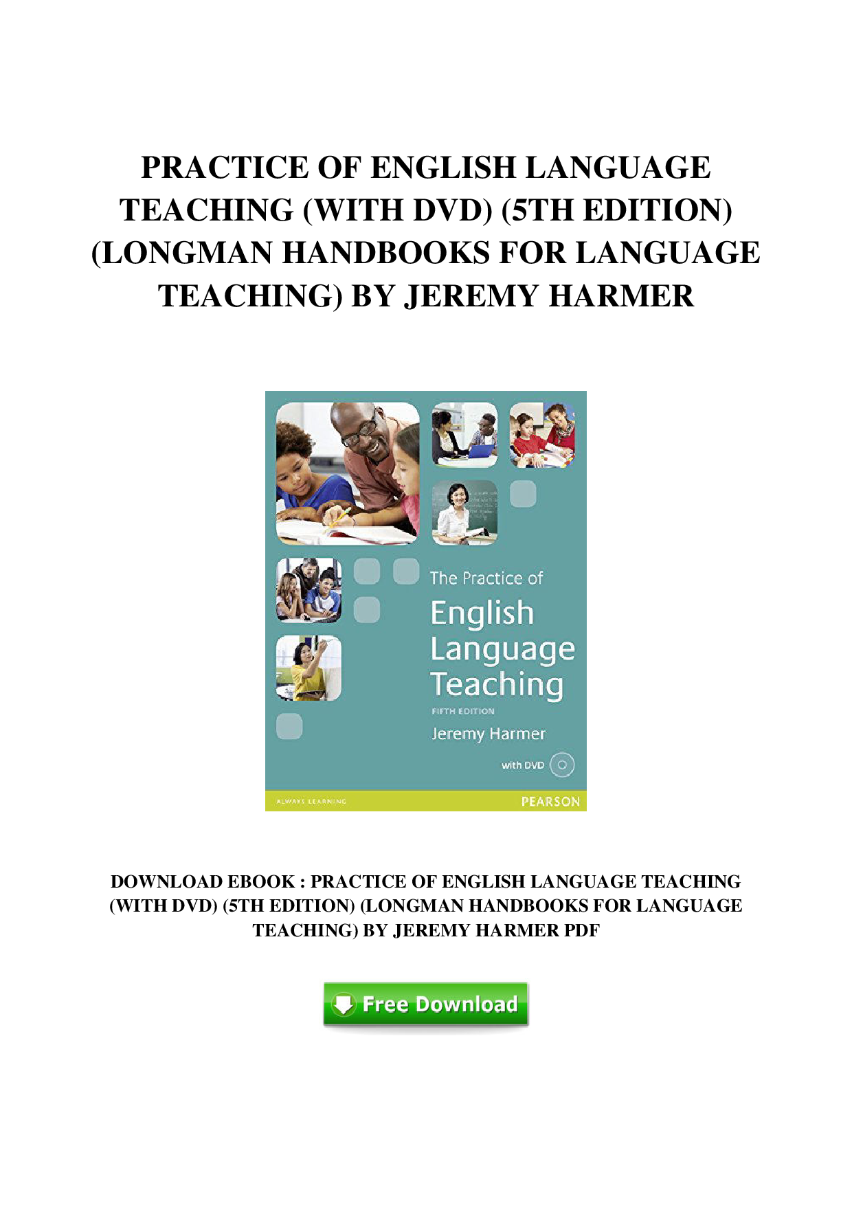 The Practice Of English Language Teaching 5Th Edition