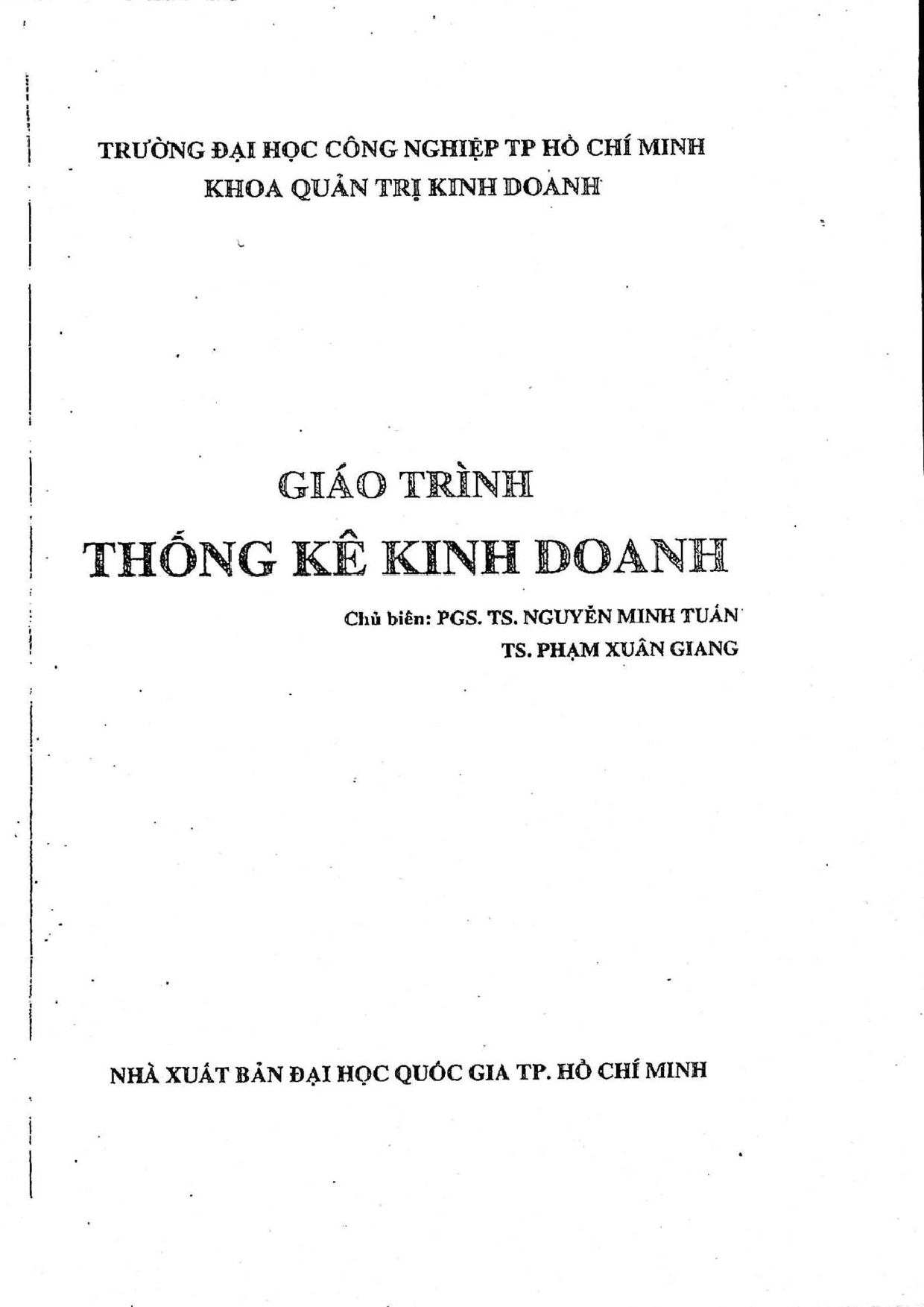 Sách giáo trình thống kê kinh doanh