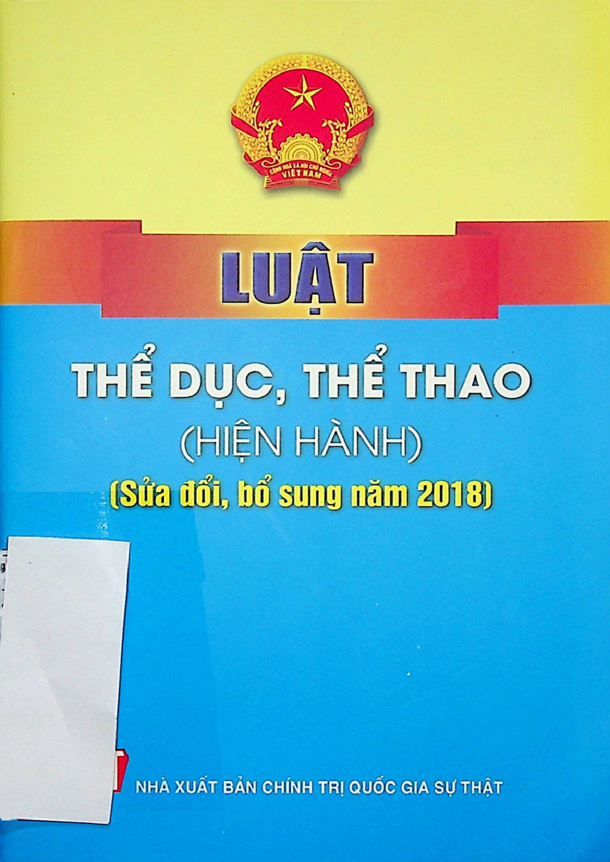 Luật Thể Dục, Thể Thao (Hiện Hành) Sửa Đổi, Bổ Sung Năm 2018