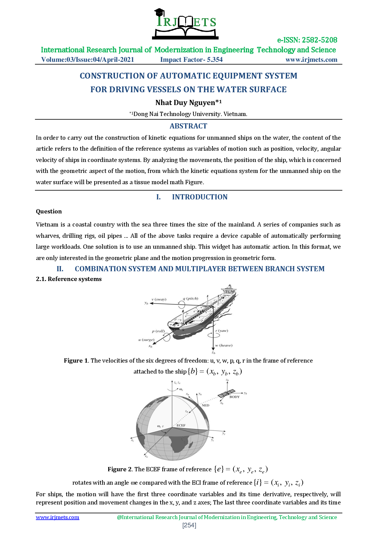 Construction of automatic equipment system for driving vessels on the water surface