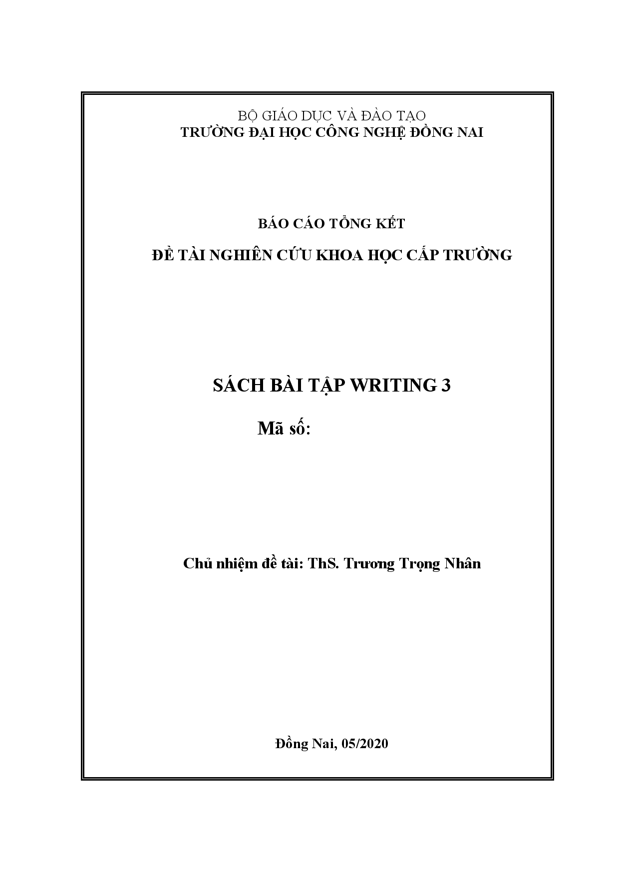 Sách bài tập writing 3