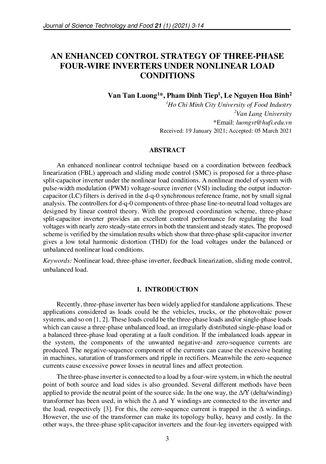 An Enhanced Control Strategy Of Three-Phase Four-Wire Inverters Under Nonlinear Load Conditions