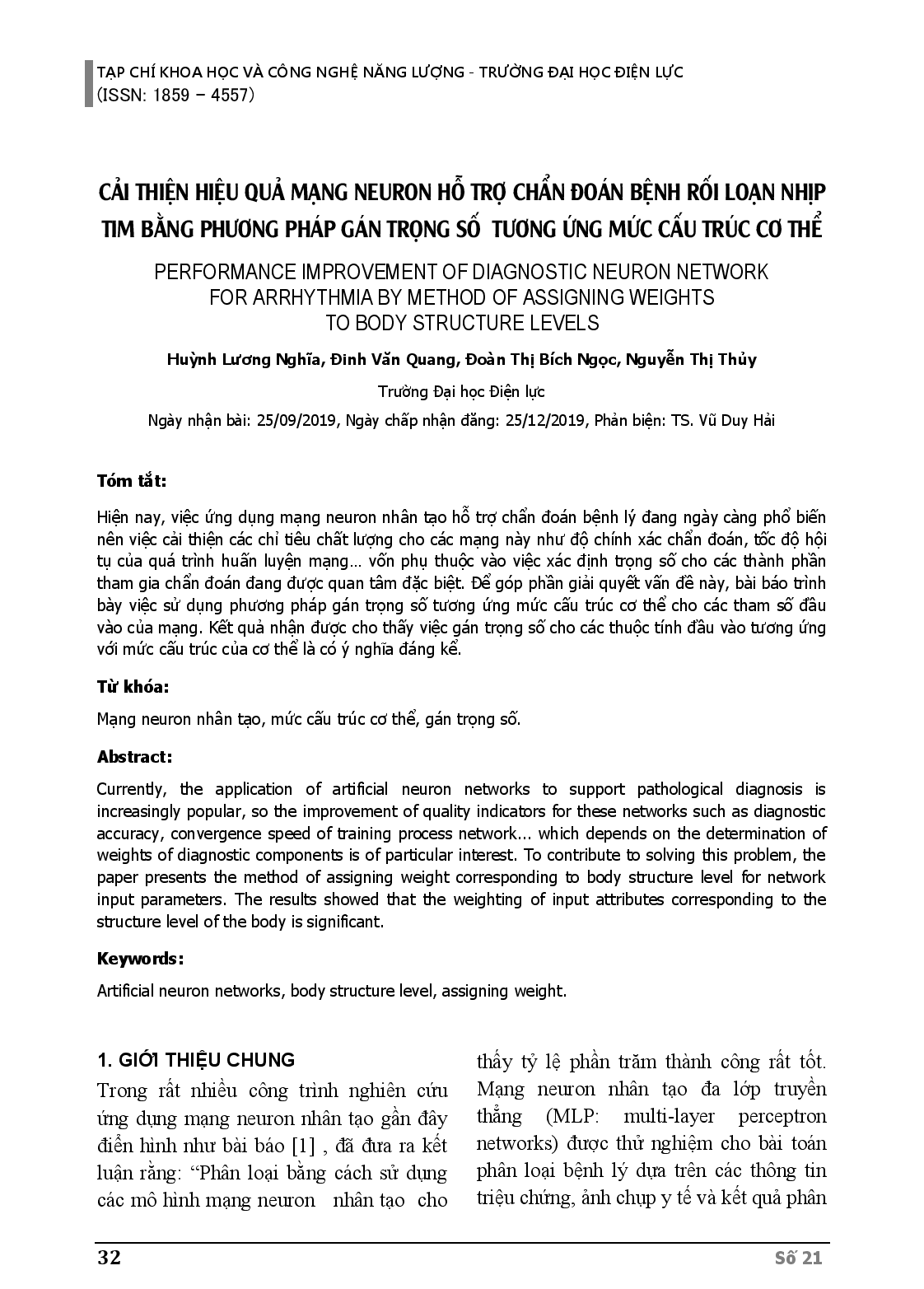 Cải Thiện Hiệu Quả Mạng Neuron Hỗ Trợ Chẩn Đoán Bệnh Rối Loạn Nhịp Tim Bằng Phương Pháp Gán Trọng Số Tương Ứng Mức Cấu Trúc Cơ Thể