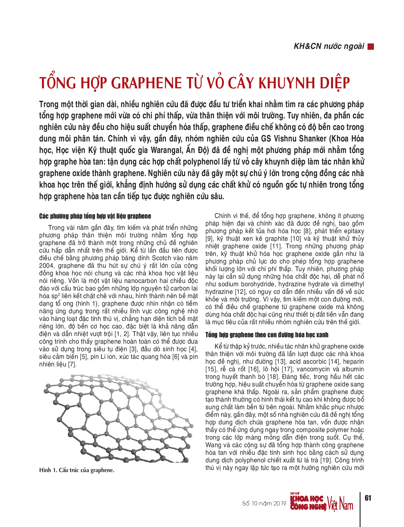 Tổng hợp graphene từ vỏ cây khuynh diệp