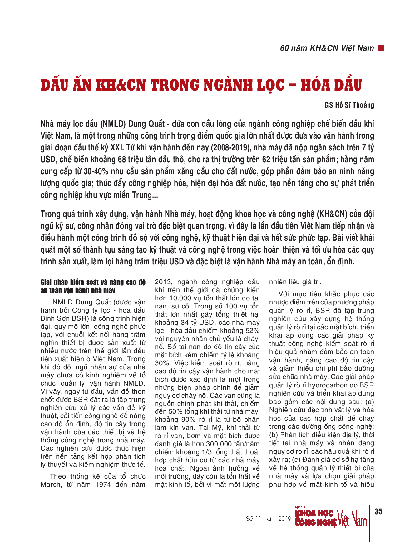 Dấu ấn KH&CN trong ngành lọc - hóa dầu