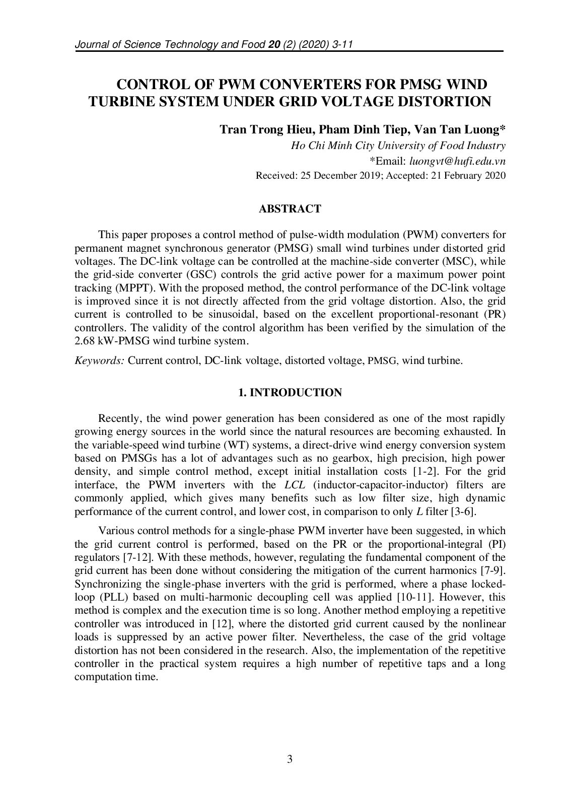 Control Of Pwm Converters For Pmsg Wind Turbine System Under Grid Voltage Distortion