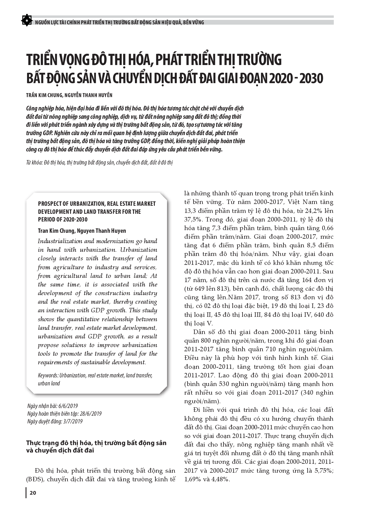 Triển Vọng Đô Thị Hóa, Phát Triển Thị Trường Bất Động Sản Và Chuyển Dịch Đất Đai Giai Đoạn 2020 - 2030