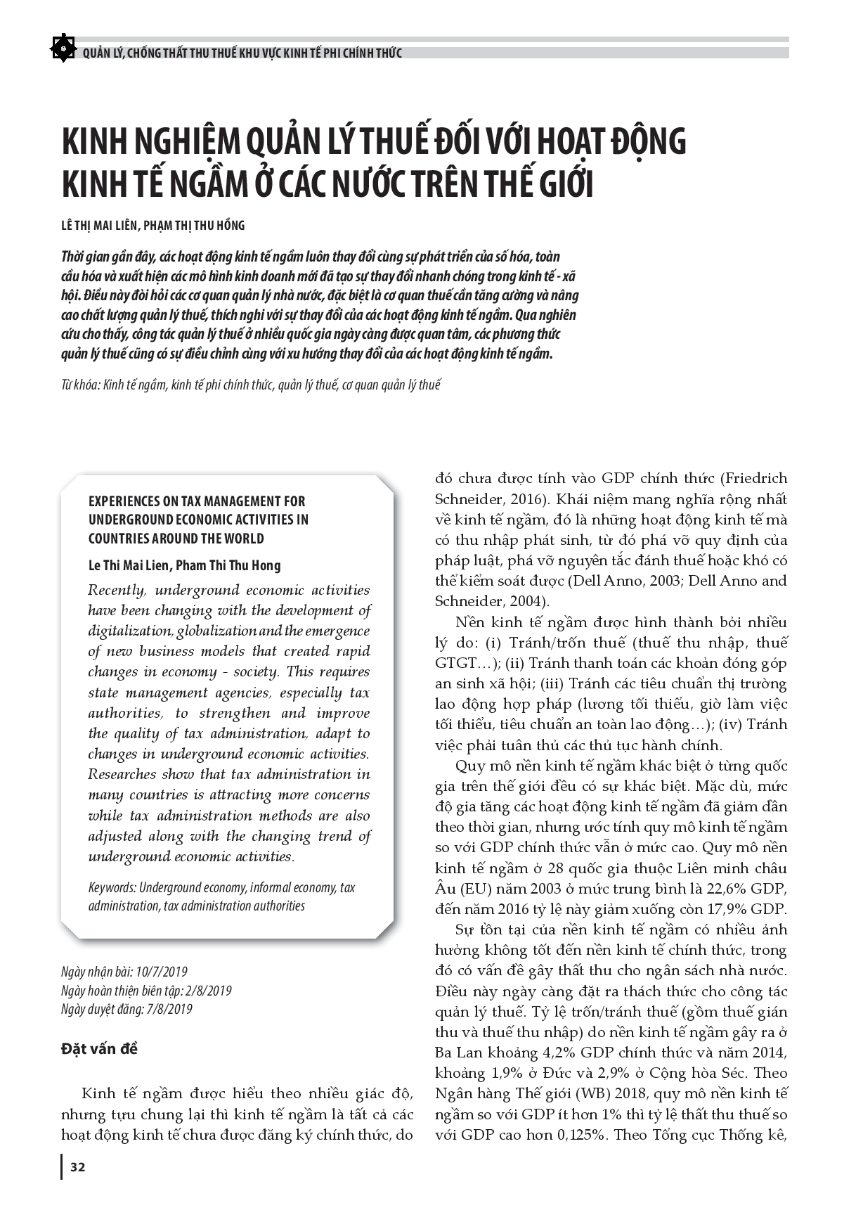 Kinh Nghiệm Quản Lý Thuế Đối Với Hoạt Động Kinh Tế Ngầm Ở Các Nước Trên Thế Giới