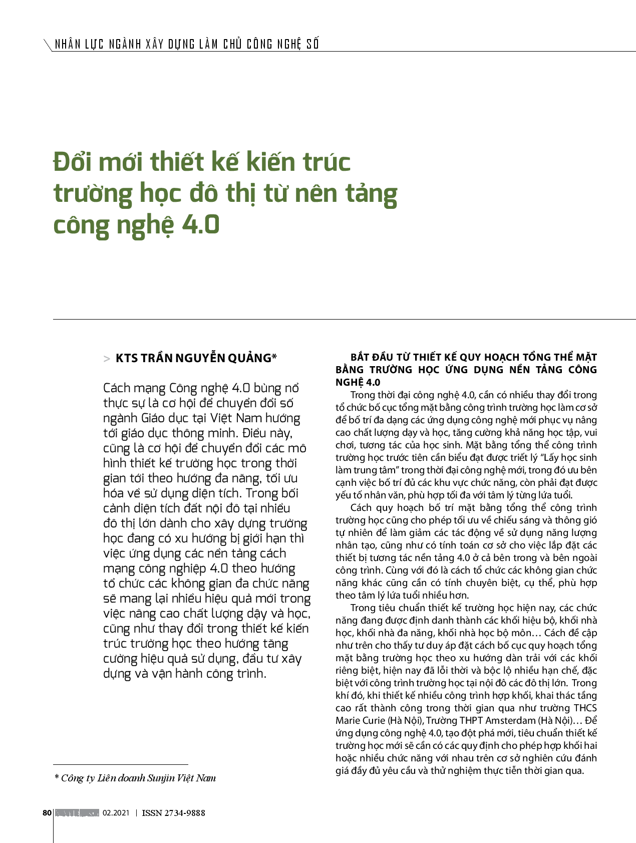 Đổi Mới Thiết Kế Kiến Trúc Trường Học Đô Thị Từ Nên Tảng Công Nghệ 4.0