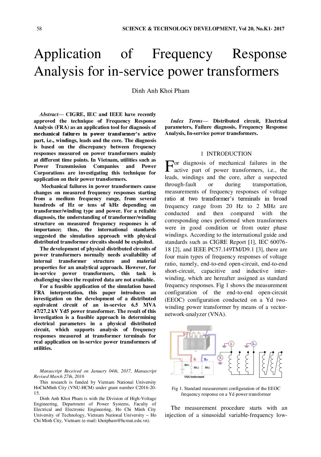 Application of Frequency Response Analysis for in-service power transformers