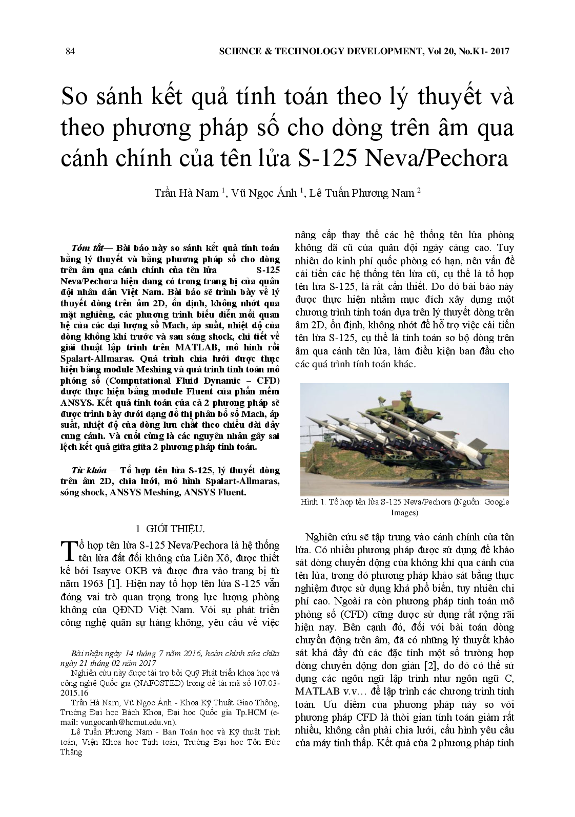 Comparing the results of analytical method and numerical simulation method for supersonic flow over main wing of S-125 Neva/Pechora missle