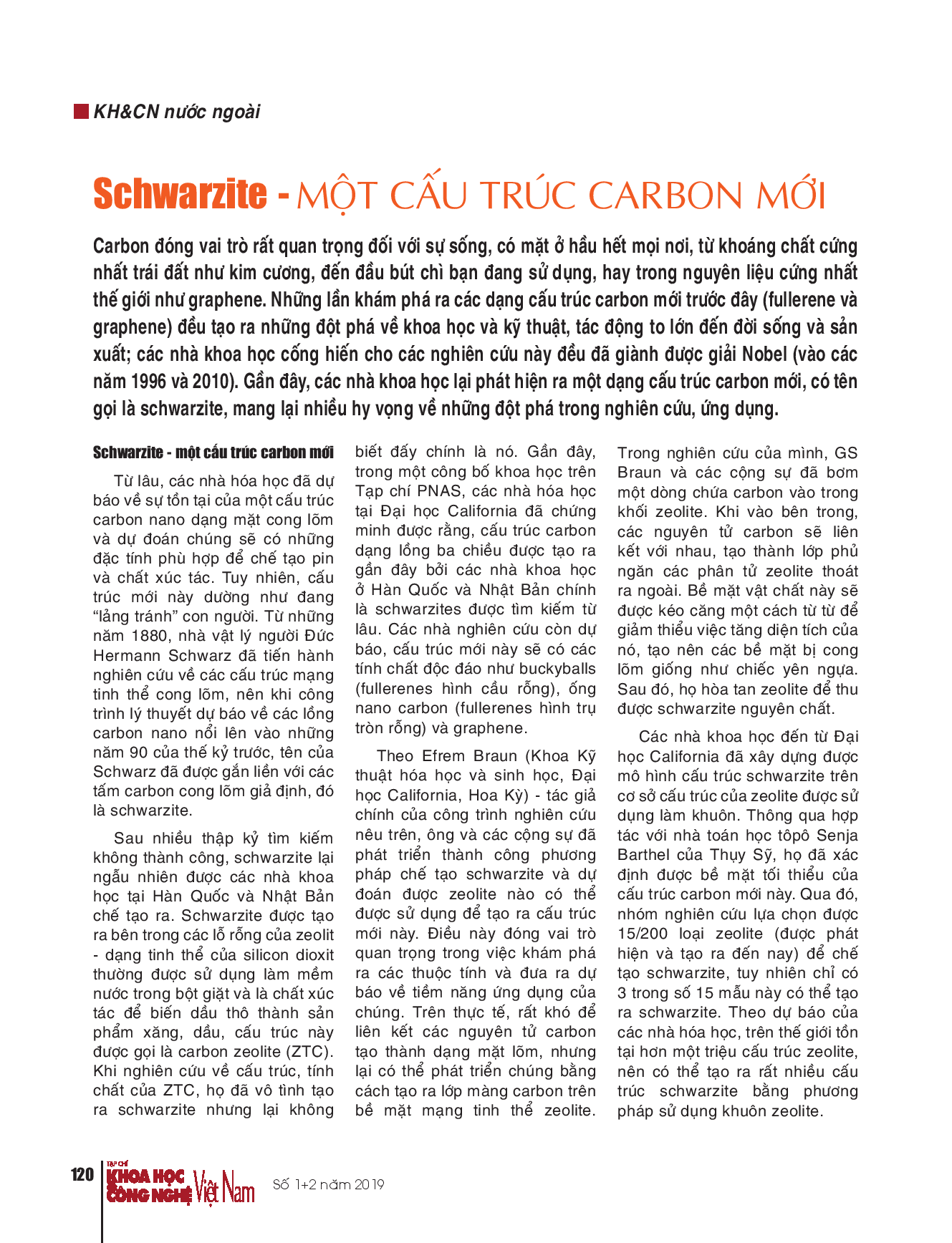 Schwarzite - Một cấu trúc carbon mới