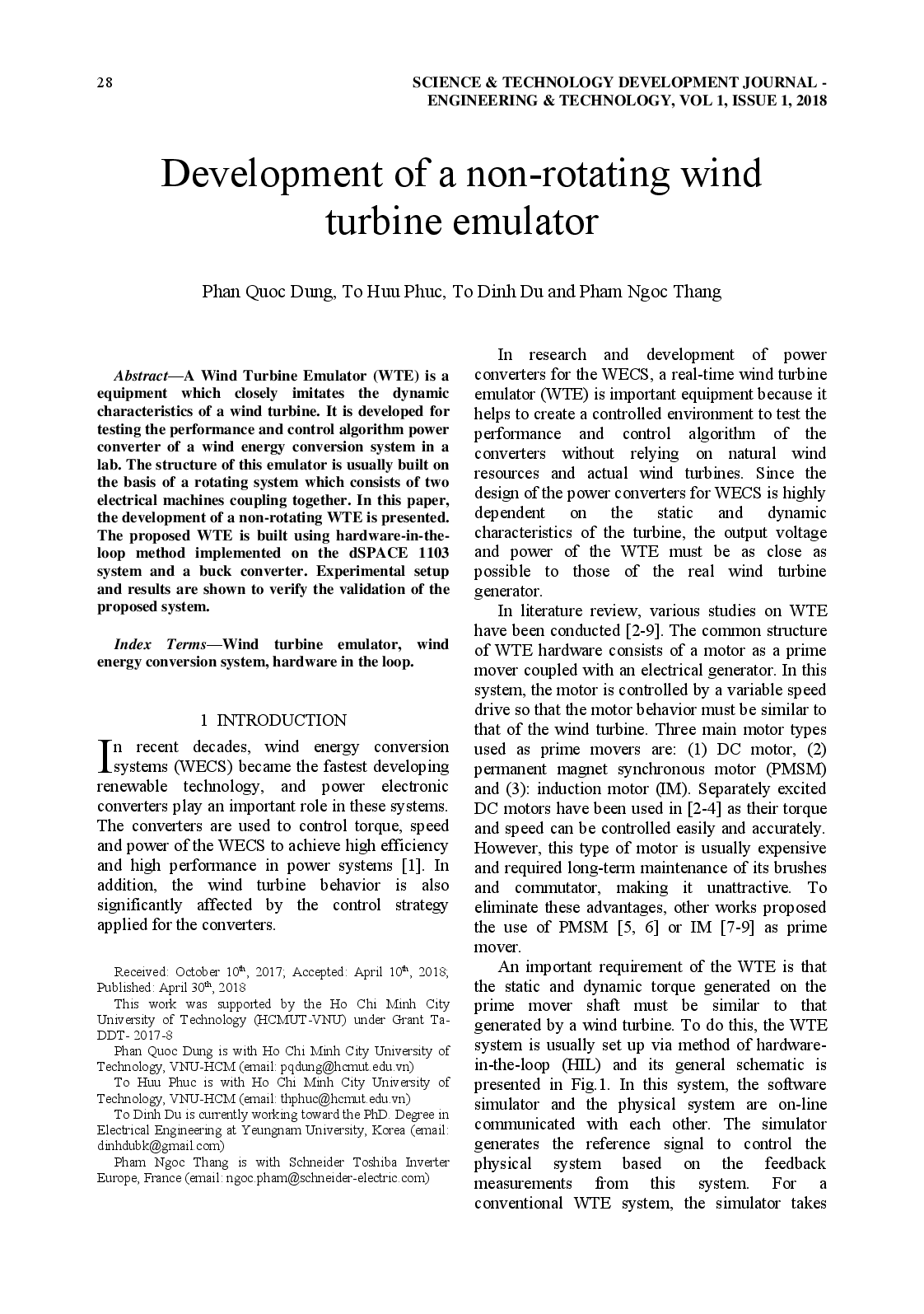 Development of a non-rotating wind turbine emulator