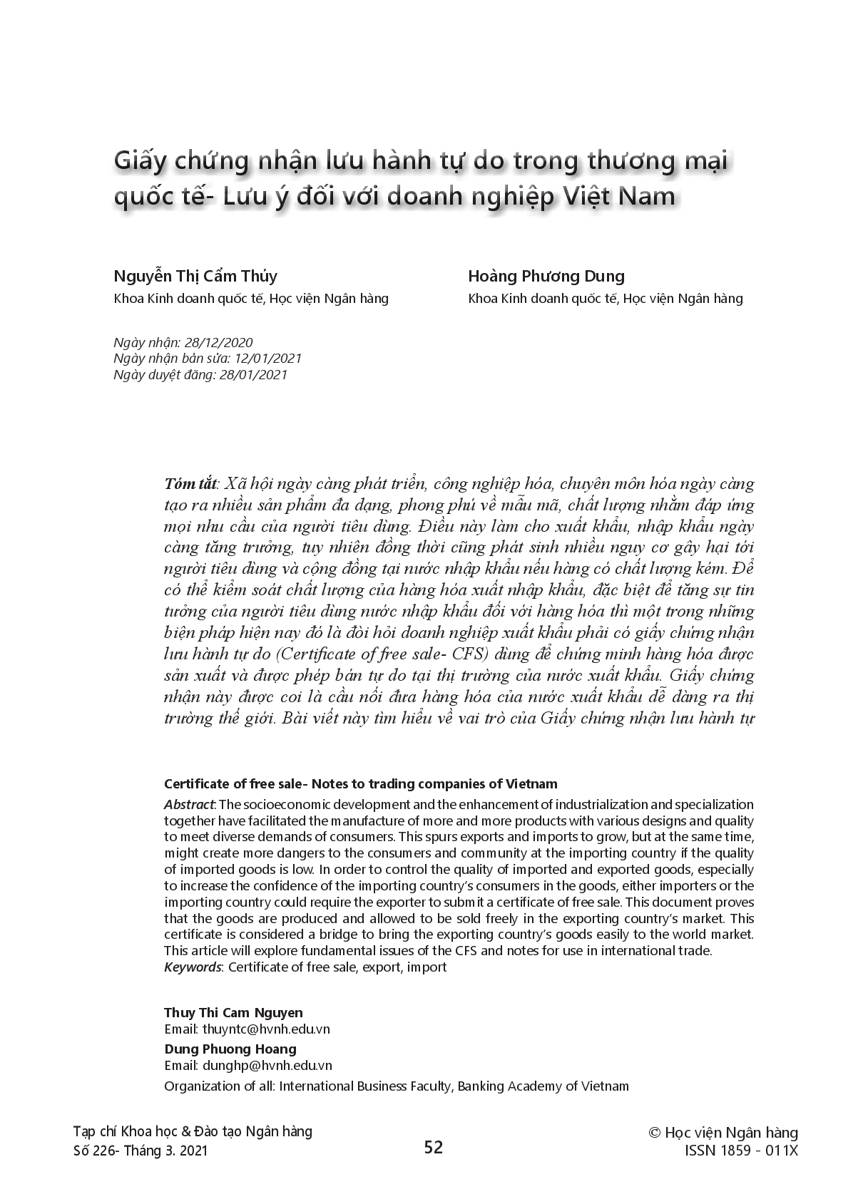 Giấy chứng nhận lưu hành tự do trong thương mại quốc tế- Lưu ý đối với doanh nghiệp Việt Nam