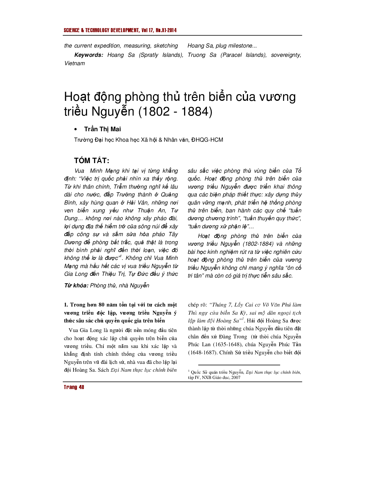 Các hoạt động phòng thủ trên biển dưới triều Nguyễn (1802-1884)