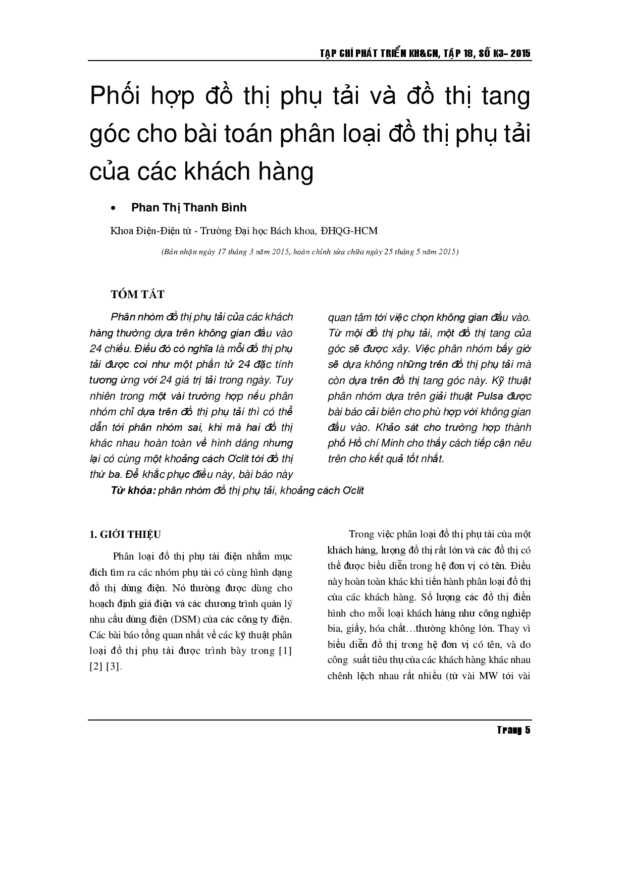 Sự kết hợp của đường cong tải và đường cong tiếp tuyến để phân cụm đường cong tải của khách hàng