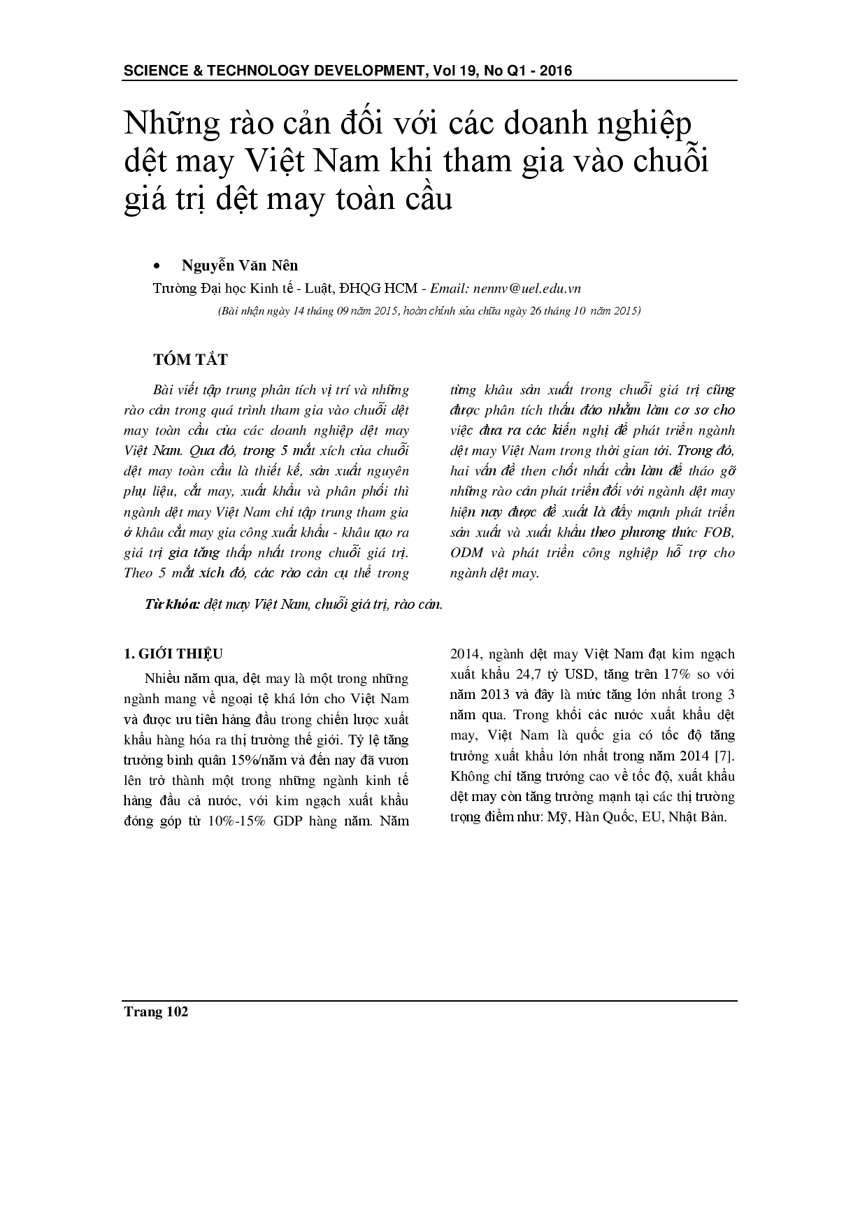 Những rào cản đối với các doanh nghiệp dệt may Việt Nam khi tham gia vào chuỗi giá trị dệt may toàn cầu