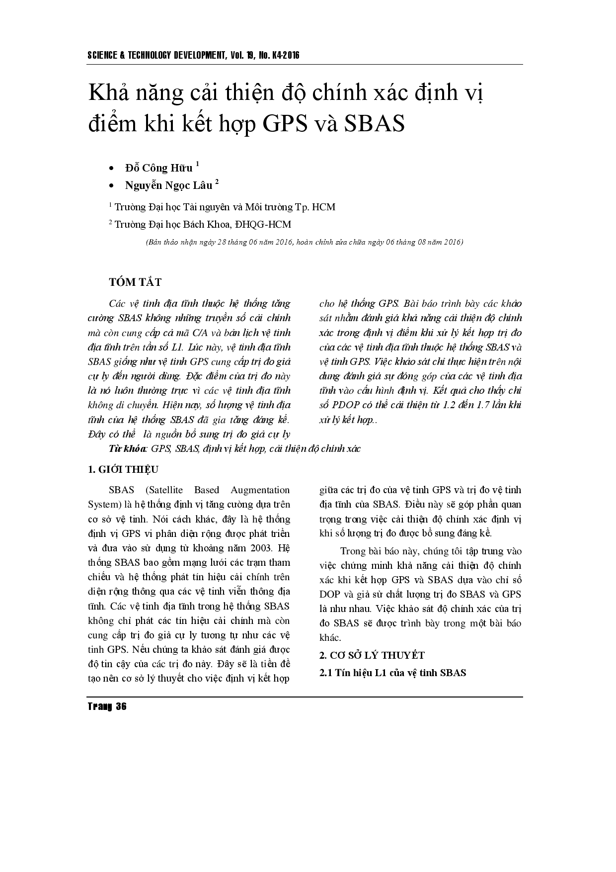 Accuracy improvement capability of the point positioning in combination with GPS and SBAS satellites