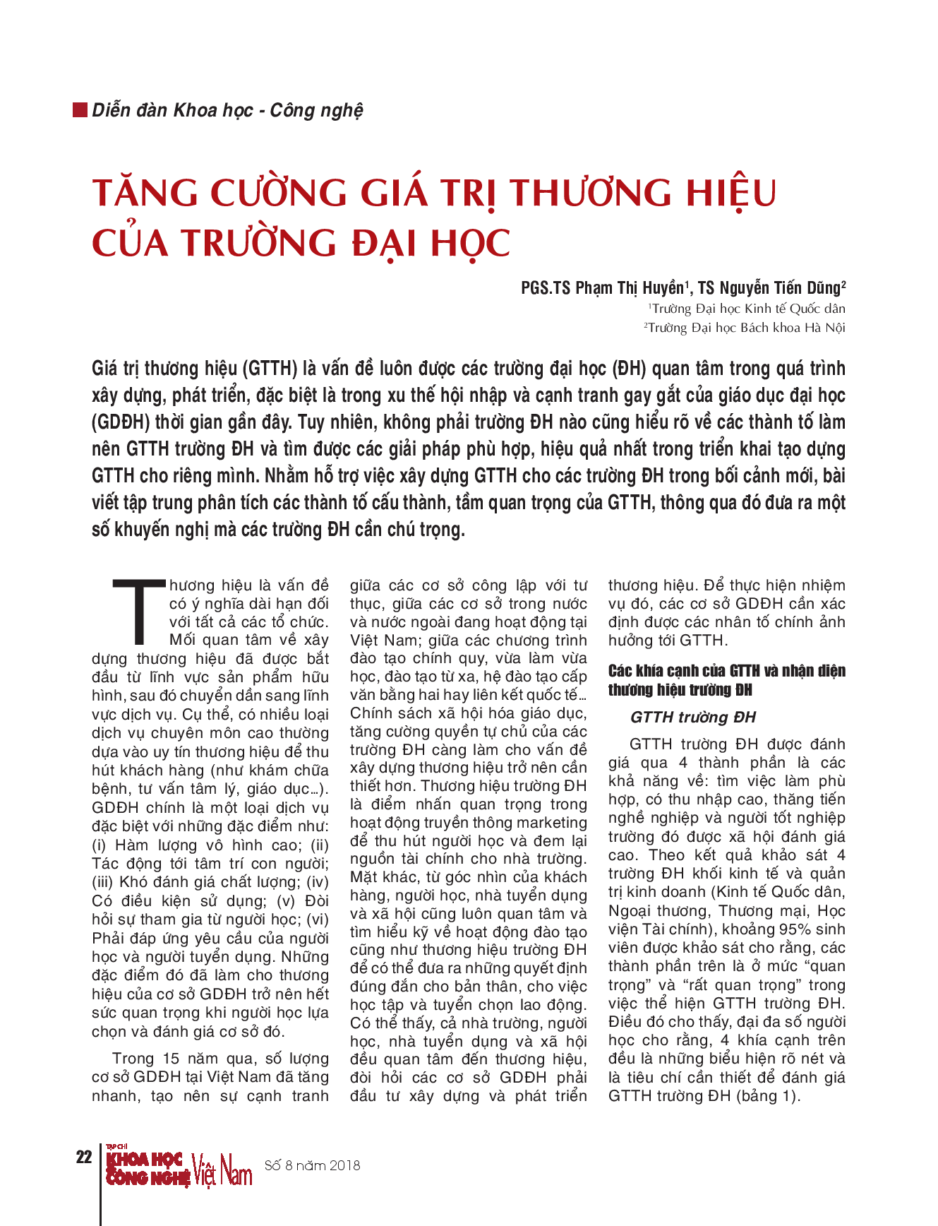 Tăng cường giá trị thương hiệu của trường đại học