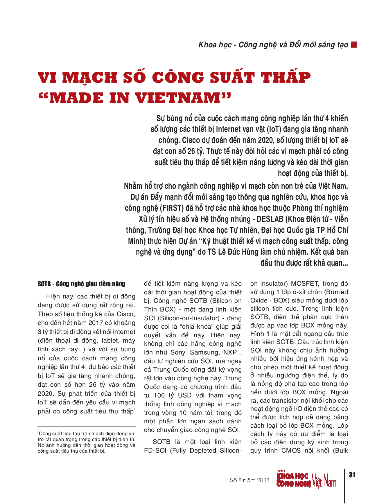 Vi mạch số công suất thấp “made in Vietnam”