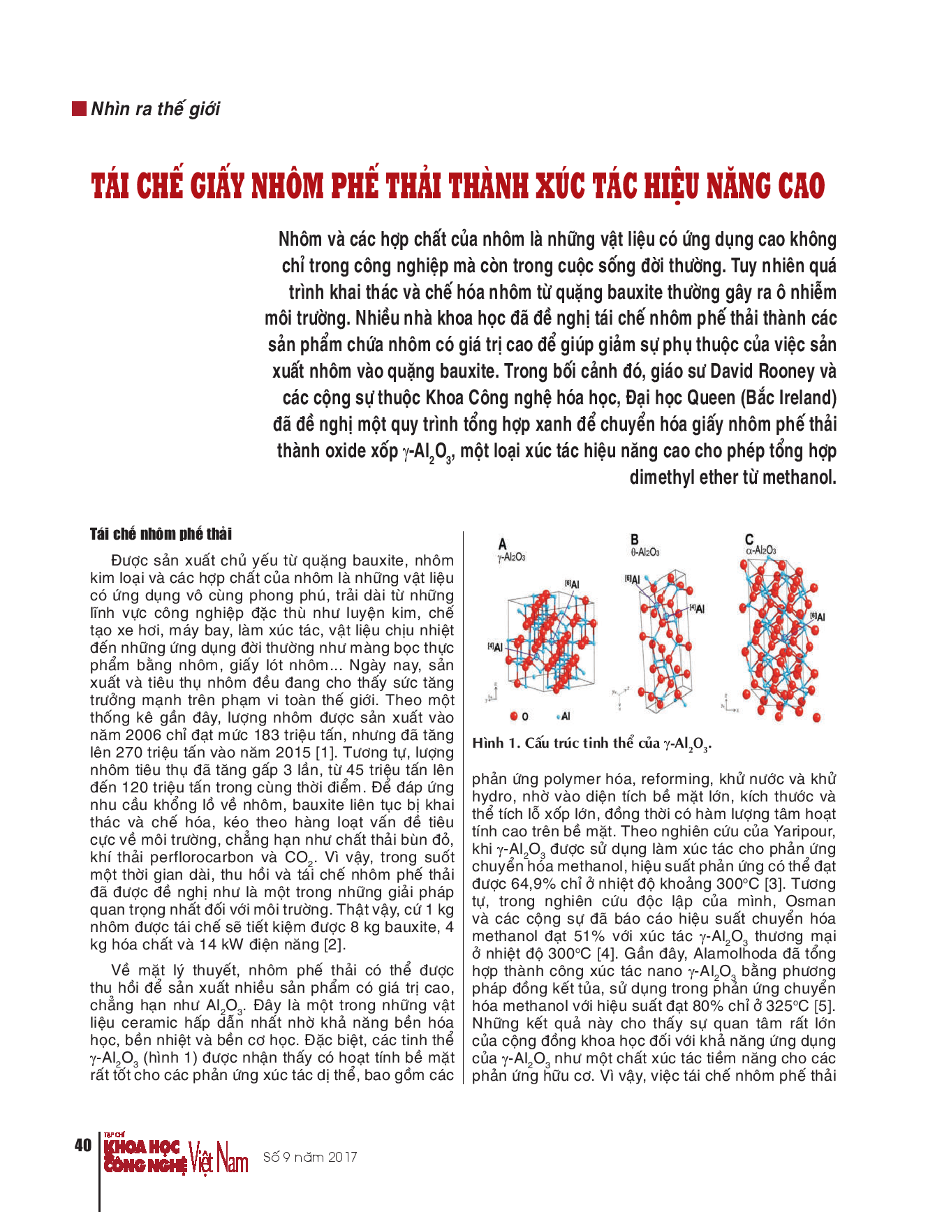 Tái chế giấy nhôm phế thải thành xúc tác hiệu năng cao