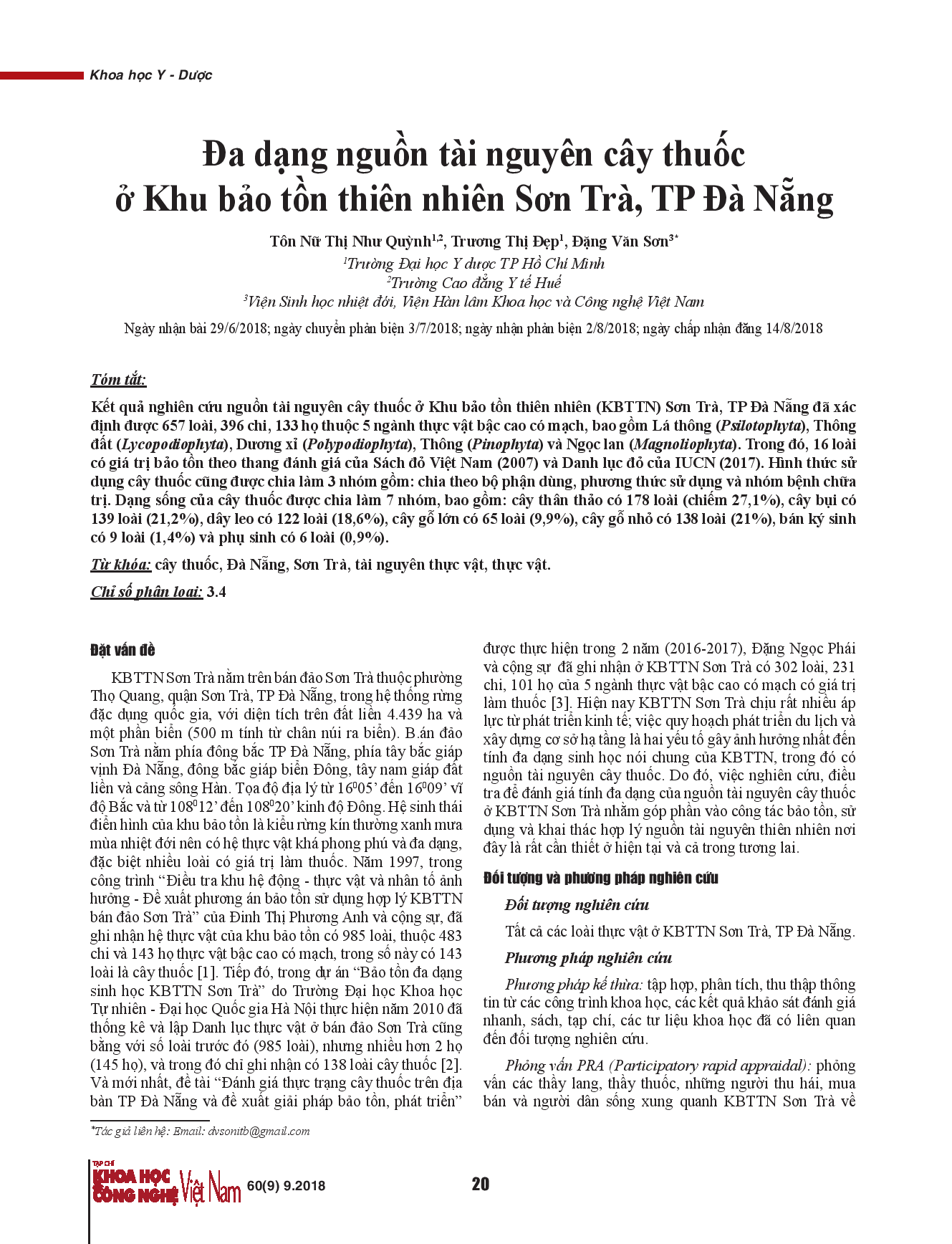 Đa dạng nguồn tài nguyên cây thuốc ở Khu bảo tồn thiên nhiên Sơn Trà, TP Đà Nẵng