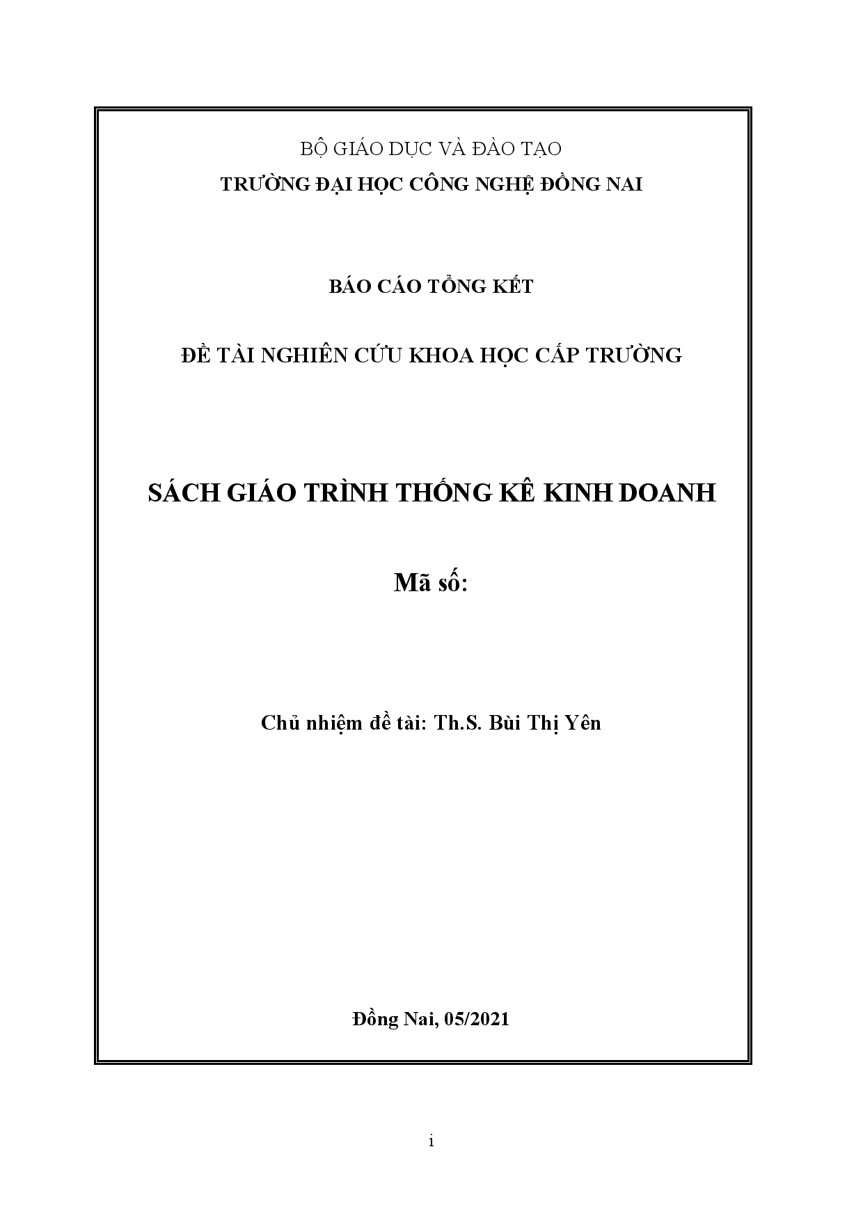 Sách giáo trình thống kê kinh doanh