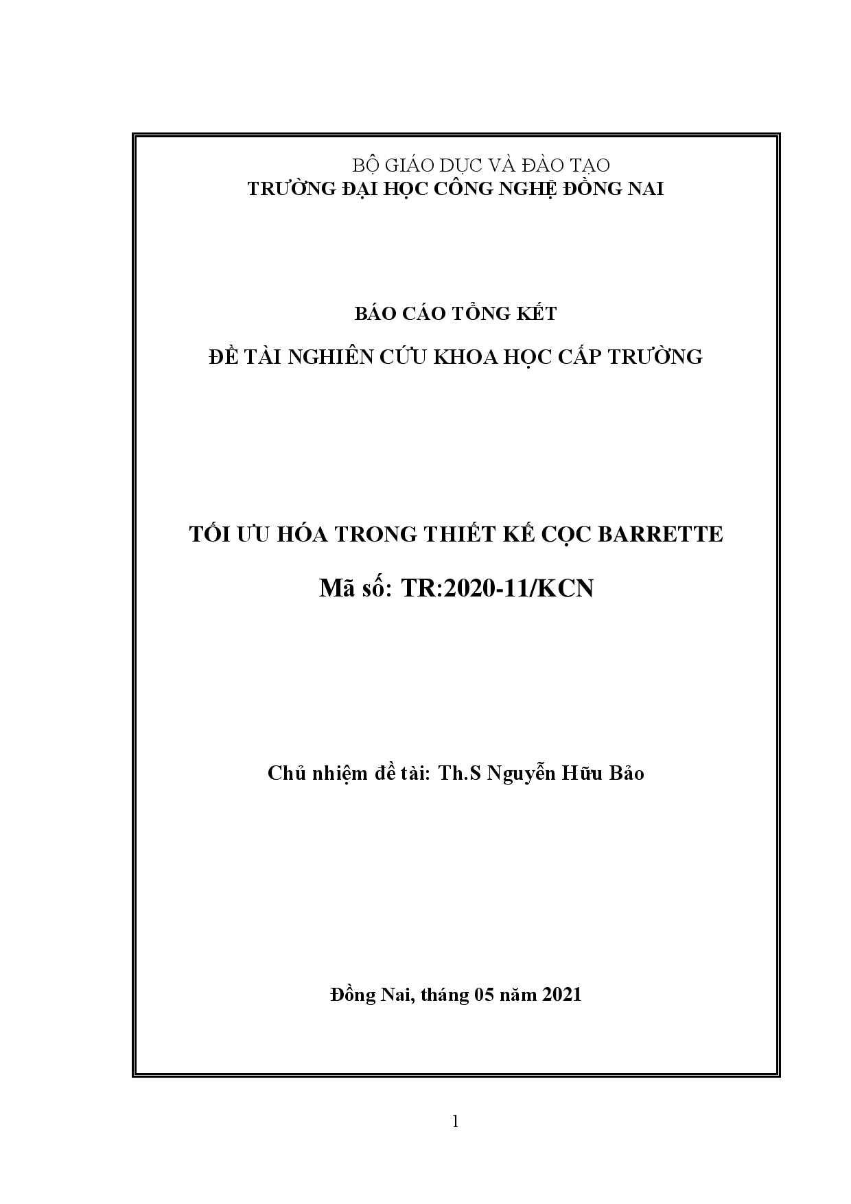 Tối ưu hóa trong thiết kế cọc Barrette