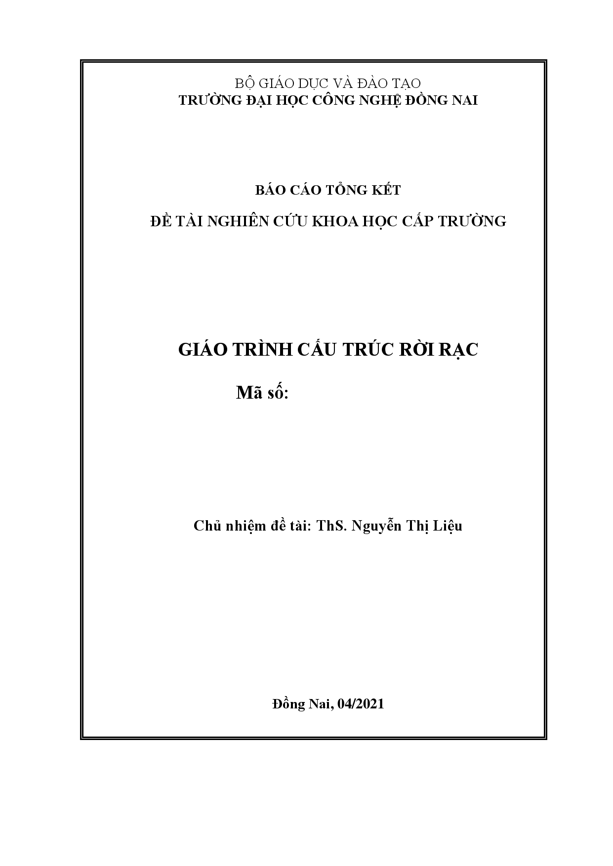 Giáo trình cấu trúc rời rạc